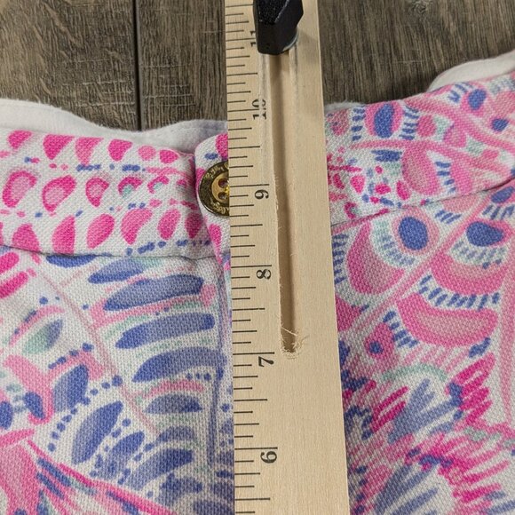 Lily Pulitzer Shorts Womens 12 Multicolor Razberry Buttercup Scallop Trim - Picture 5 of 8